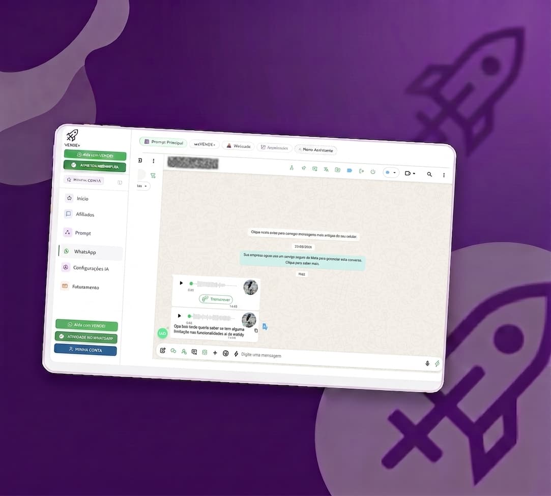 Áudio do WhatsApp transcrito automaticamente em texto
